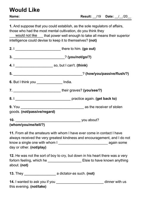 Would Like Pdf Worksheets With Answers Exercises Grammarism