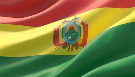 Waved Highly Detailed Close Up Flag Of Bolivia D Illustration