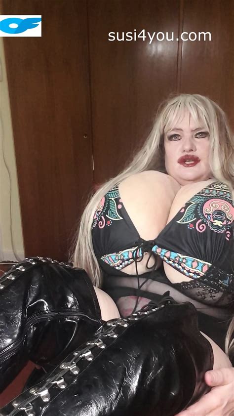 Susi Wears Black Boots Bikini Top Shows Tits And Pussy