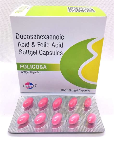 Docosahexaenoic Acid And Folic Acid For GYNAE Packaging Size 10x10