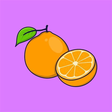 Premium Vector Sliced Orange Fruit Vector Cartoon Illustration