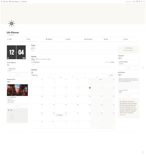 Notion Template Life Planner Notion Dashboard All In One Digital