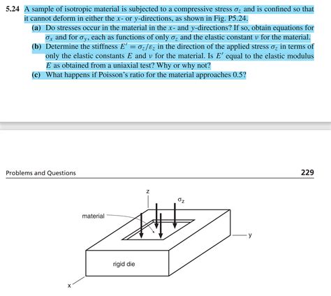 5.24 ﻿A sample of isotropic material is subjected to | Chegg.com