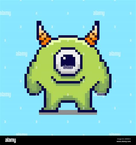 Vector Illustration Of Monster With Pixel Art Design Perfect For Game