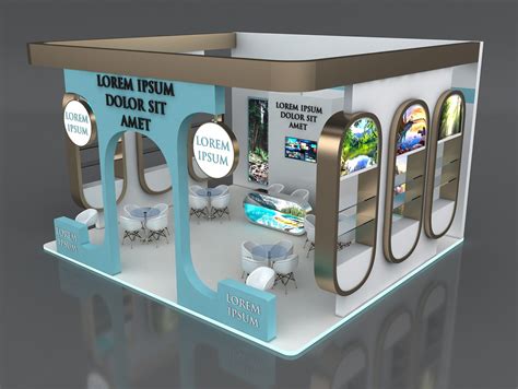 D Model Booth Exhibition Stand Stall X M Height Cm Side Open