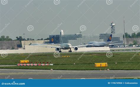 Planes Doing Taxi In Frankfurt Airport Fra Stock Footage Video Of