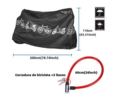 Funda Impermeable Antipolvo Anti Uv Para Bicicleta Candado Llaves