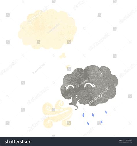 Retro Cartoon Cloud Blowing Wind Stock Vector Royalty Free 140554033