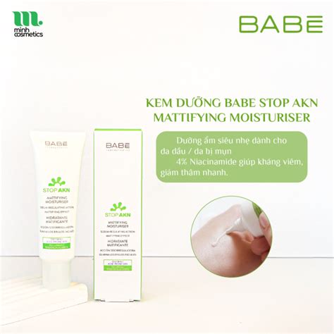 Kem Dưỡng BABE Stop AKN Mattifying Moisturiser 50mL Skin365 vn