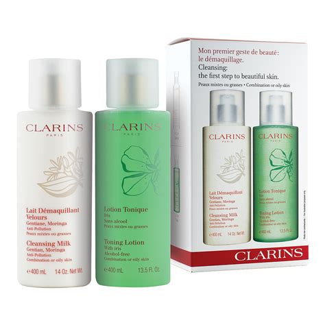 Clarins Cleansing Duo Cleansing Milk 400ml And Toner 400ml For