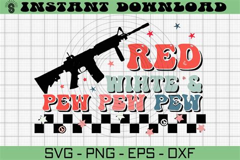 Red White And Pew Pew Pew Svg Png Graphic By Svgcronutcom · Creative Fabrica