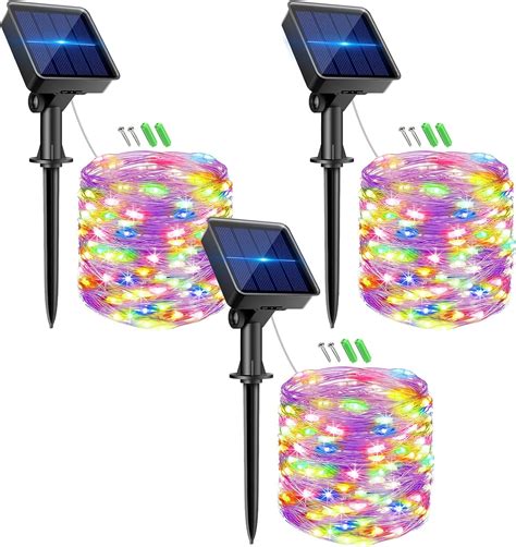 Kolpop Solar Fairy Lights Outdoor Waterproof 3 Pack Total 96FT 240LED