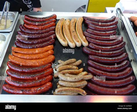 Prague Sausage Stand At Wenceslas Square Stock Photo Alamy