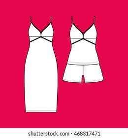 Sketch Lingerie Sexy Nightgown Vector Illustration Stock Vector