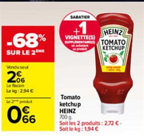 Offre Tomato Ketchup Heinz Chez Carrefour