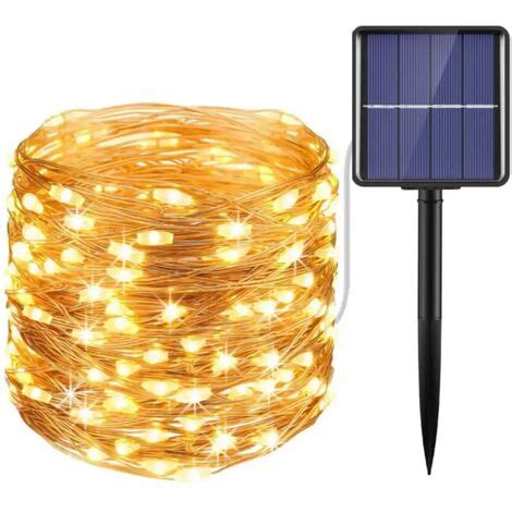 Catena Luminosa Solare Natalizia Led Natale Mt Led Bianco Caldo