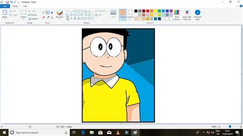 Speedpaint How To Draw Nobita Using Ms Paint Sunil Arts Youtube