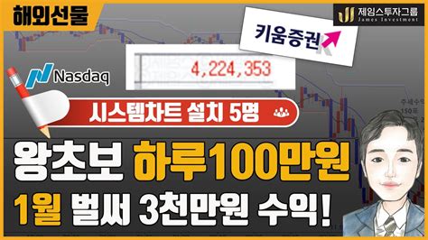 해외선물 나스닥 왕초보 하루 100만원 매일 수익내는 시스템차트설치 ★ 선착순 5명 ★ Youtube