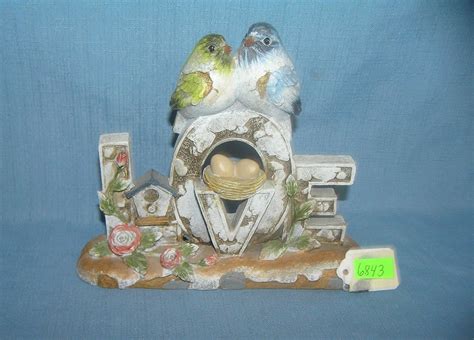 Bid Now Bird In Nest Figurine Modern And Hand Painted Invalid Date EDT