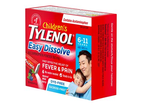 Tylenol Easy Dissolve Pain Relief Acetaminophen Powder Wild Berry 16s