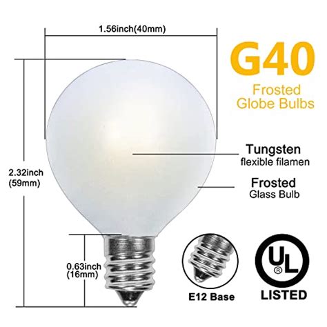 G40 Replacement Light Bulbs Frosted Wihte Globe Light Bulbs 5W