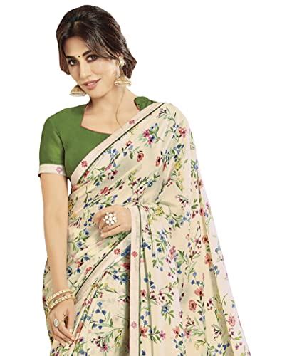 Buy Roop Kashish Georgette Sarees For Women Ladies Sarees With Blouse Material Floral