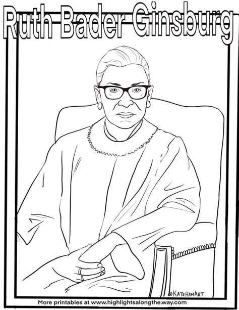 Ruth Bader Ginsburg Coloring Page