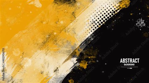 Abstract Black And Yellow Dirty Grunge Texture Background Stock Vector