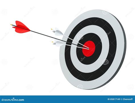 Target Hit In Center By Arrows Stock Illustration Illustration Of