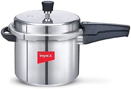 Impex Norma Non-Induction Base Outer Lid Aluminium Pressure Cooker, 5 Litre Capacity, Silver ...