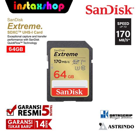 Jual Sandisk Extreme Sdxc Uhs I Card Gb Mb S Sdcard Kartu Memori