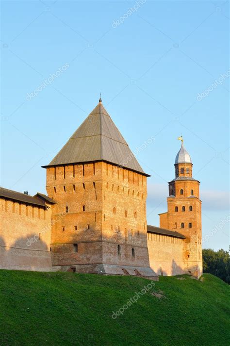 The Towers Of Kremlin In Veliky Novgorod Russia Summer Architecture