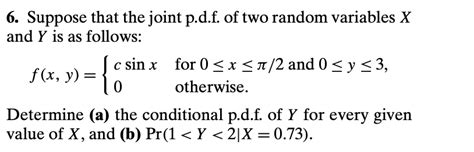 Solved Suppose That The Joint P D F Of Two Random Chegg