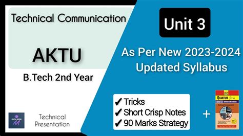 TC Unit 3 AKTU 2023 New Syllabus Technical Communication BTech 2nd