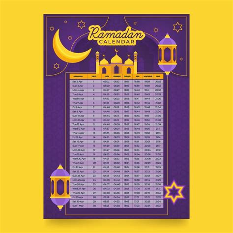 Ramadan Fasting Calendar Template 7068126 Vector Art at Vecteezy