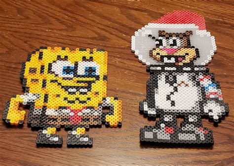 Spongebob And Sandy Cheeks Perler Beads Spongebob And Sandy Perler Beads Perler