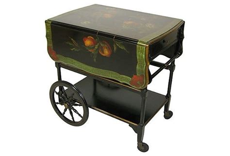 Painted Tea Cart Tea Cart Antique Tea Cart Tea Trolley