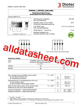 DAN401 08 Datasheet PDF Diotec Semiconductor