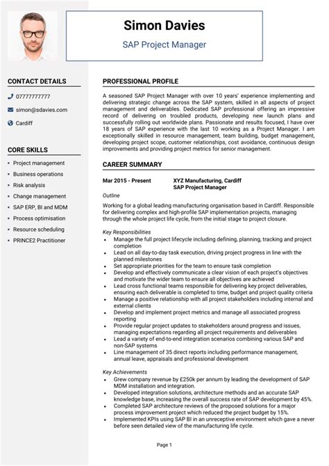 Project Manager Cv Examples Guide Land A Top Job