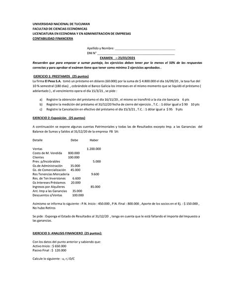 Examen Final Contabilidad Financiera 23 03 21 Final 1 Contabilidad