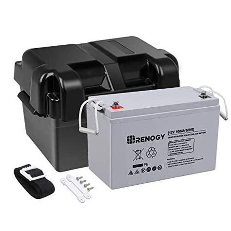 Buy Renogy V Ah Deep Cycle Agm Battery Wbattery Box For Rv Solar