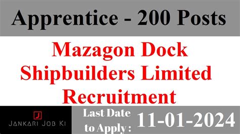 Mazagon Dock Shipbuilders Limited Recruitment Of Diploma And Graduate