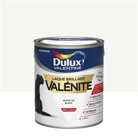 Peinture boiserie blanc de blanc brillant DULUX VALENTINE Valénite 2l