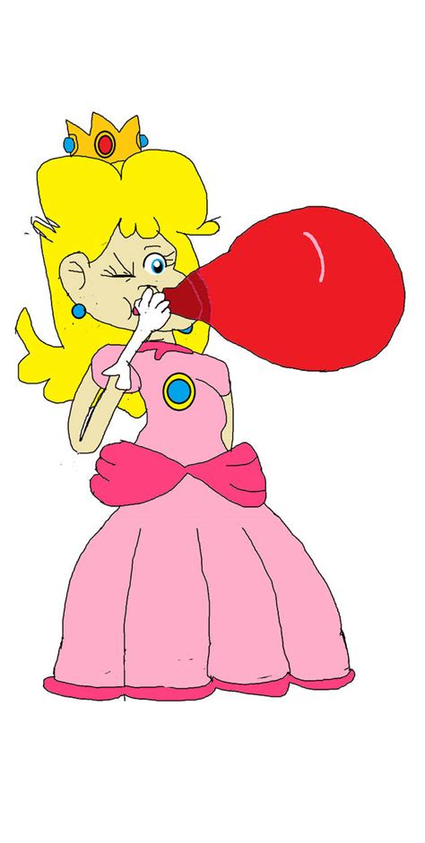 Princess Peach Blowing Up A Red Balloon By Itetpirsonicfan On Deviantart