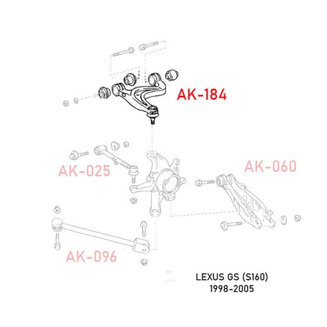 Lexus Gs300 Gs400 Gs430 Camber Kit 98 05 Godspeed Rear Arms W Spher