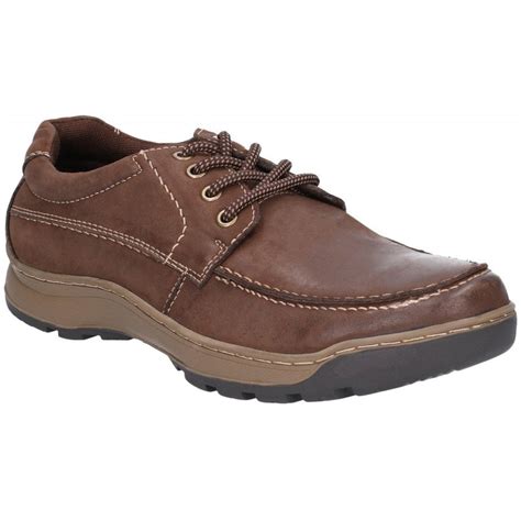 Hush Puppies Mens Tucker Brown Waxy Nubuck Lace Up Shoes