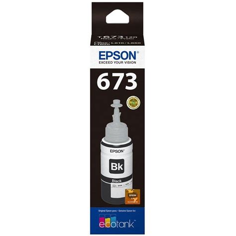 Garrafa De Tinta Epson T Al Preta P Ginas Para Ecotank L