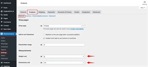 Cara Mengganti Unit Berat Dimensi Di Woocommerce