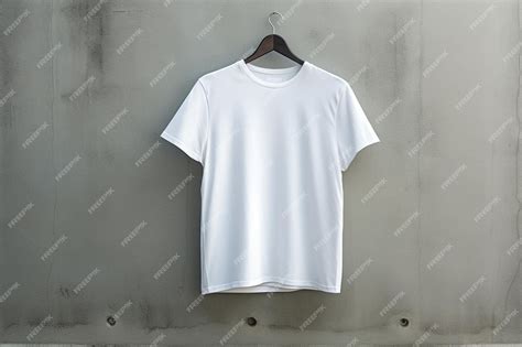 Premium Photo | White t - shirt hanging on a hanger with a white t ...