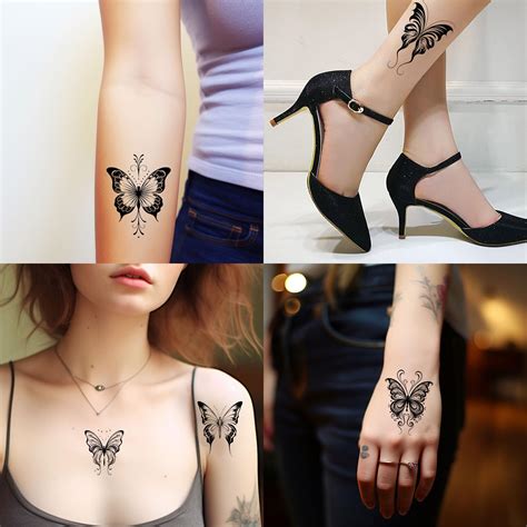 AWLEE Tatuajes Temporales De Mariposa Para Mujer 30 Hojas De Tatuajes